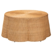 bali & pari Palm Bohemian Honey Scallop Rattan Coffee Table